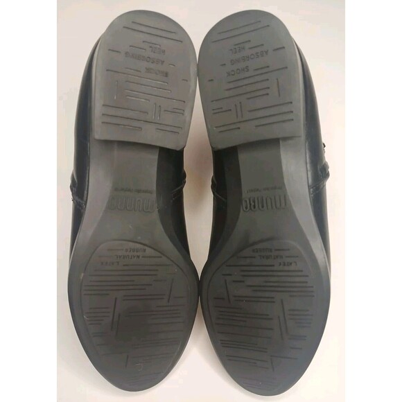 Munro Averee Sz 5 Black Calf Leather Ankle Boot Double Zipper Shock Absorption - Picture 13 of 14